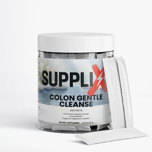 SUPPLI-X Colon Gentle Cleanse | Psyllium Husk, Ginger & Digestive Enzymes | 30 Sachets