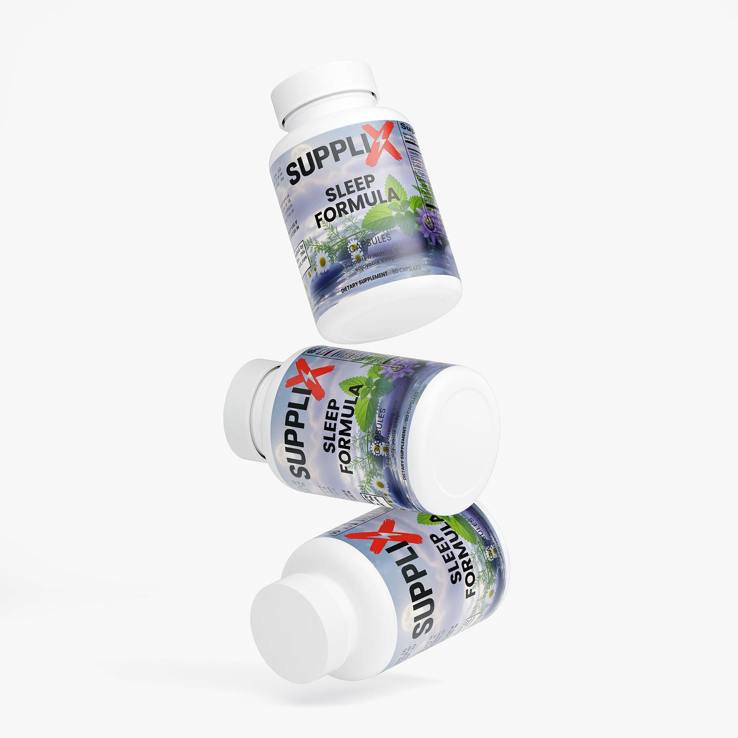 SUPPLI-X Sleep Formula | Valerian, Melatonin, GABA & L-Tryptophan | 60 Capsules