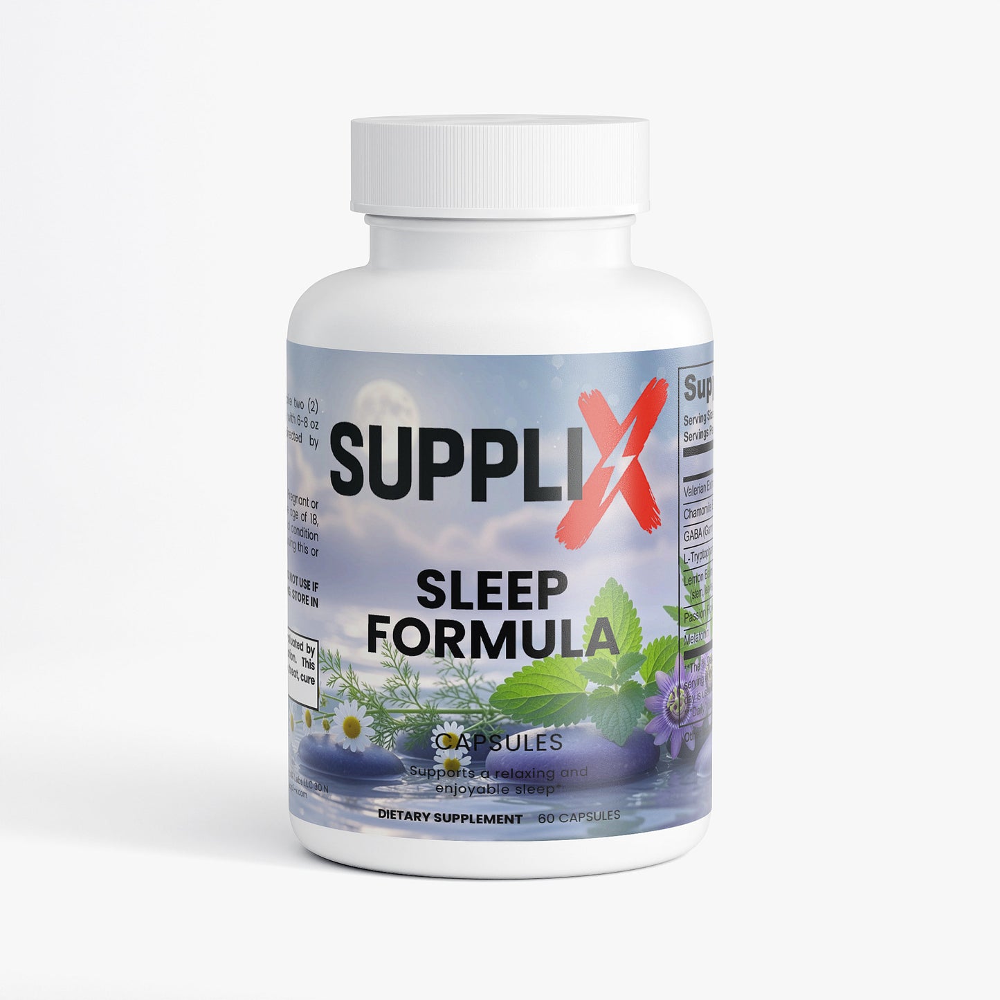 SUPPLI-X Sleep Formula | Valerian, Melatonin, GABA & L-Tryptophan | 60 Capsules