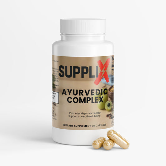 SUPPLI-X Ayurvedic Complex | Ashwagandha, Turmeric, Brahmi & Shilajit | 60 Capsules