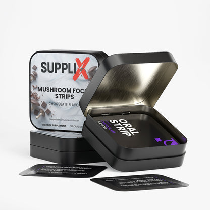 SUPPLI-X Mushroom Focus Strips | Lion's Mane, Cordyceps, Maitake & Shiitake | 30 Strips