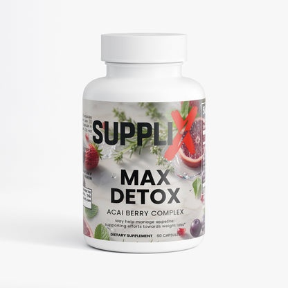 SUPPLI-X Max Detox | Acai Berry, Psyllium, Chlorella & Aloe | 60 Capsules