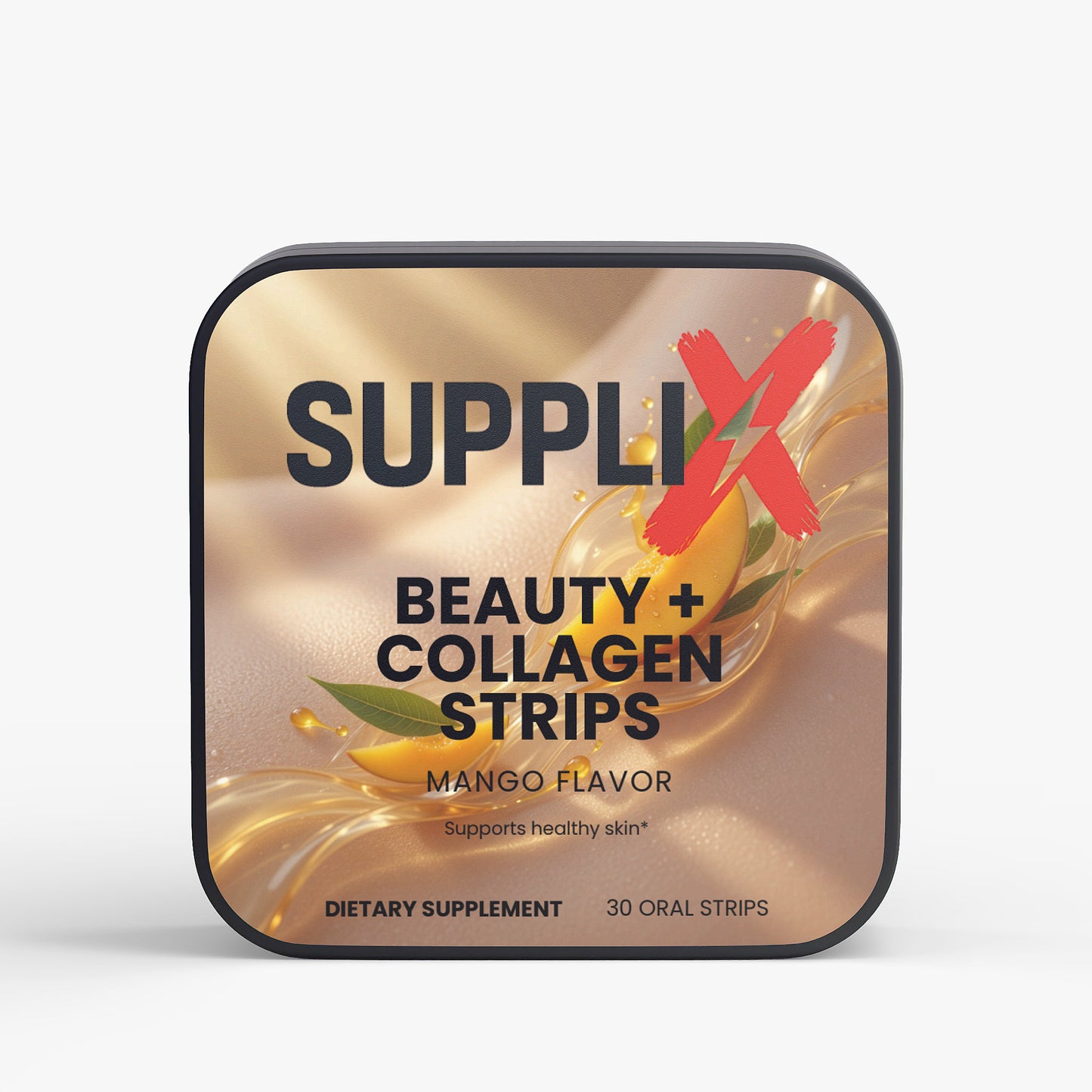 SUPPLI-X Beauty + Collagen Strips | Collagen Peptides & Vitamin E | Mango | 30 Strips