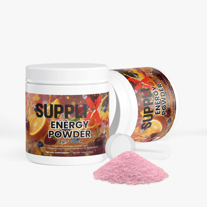 SUPPLI-X Energy Powder | Natural Caffeine, L-Theanine, Taurine & Electrolytes | Fruit Punch | 140g