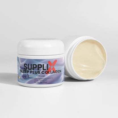 SUPPLI-X Sleep Plus Collagen Cream | Melatonin, Collagen, Hyaluronic Acid & Lavender | 2 oz
