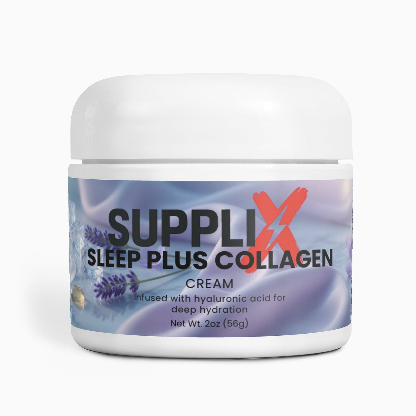 SUPPLI-X Sleep Plus Collagen Cream | Melatonin, Collagen, Hyaluronic Acid & Lavender | 2 oz