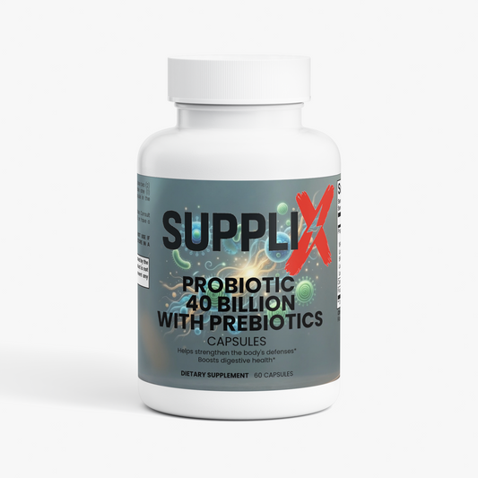 SUPPLI-X Probiotic 40 Billion CFU with Prebiotics | MAKTREK Bi-Pass | 60 Capsules