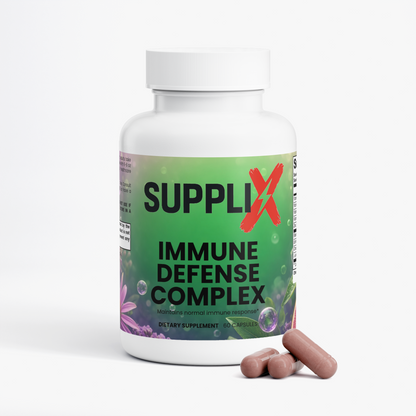 SUPPLI-X Immune Defense Complex | Vitamin C, D3, Zinc, Elderberry & Echinacea | 60 Capsules