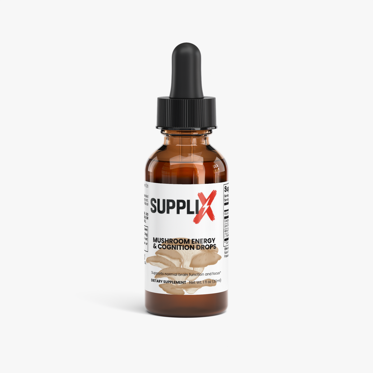 SUPPLI-X Lion's Mane & Cordyceps Drops – Alpha GPC & B12 | 30ml