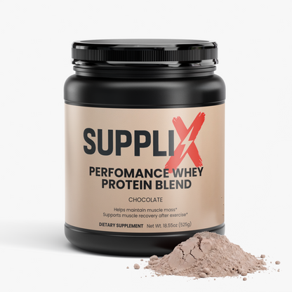 SUPPLI-X chocolate whey protein powder – product photo