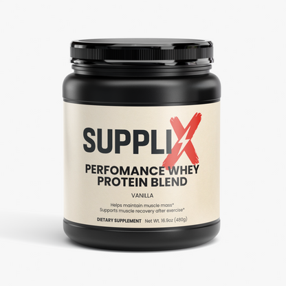 SUPPLI-X Performance Whey Protein Powder | Isolate & Concentrate Blend, 22g Protein | Vanilla | 1.06 lb