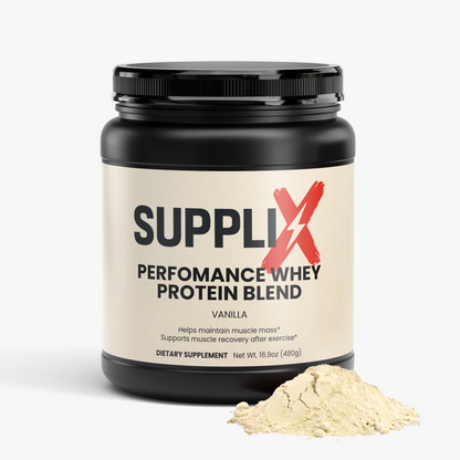 SUPPLI-X Performance Whey Protein Powder | Isolate & Concentrate Blend, 22g Protein | Vanilla | 1.06 lb