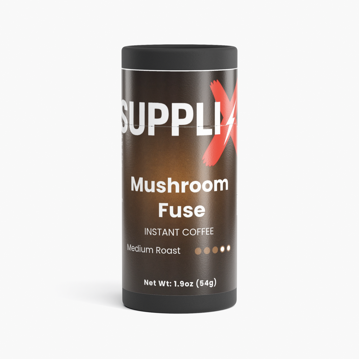 SUPPLI-X Mushroom Fuse instant mushroom coffee with Lion's Mane & Chaga, 1.9 oz tube