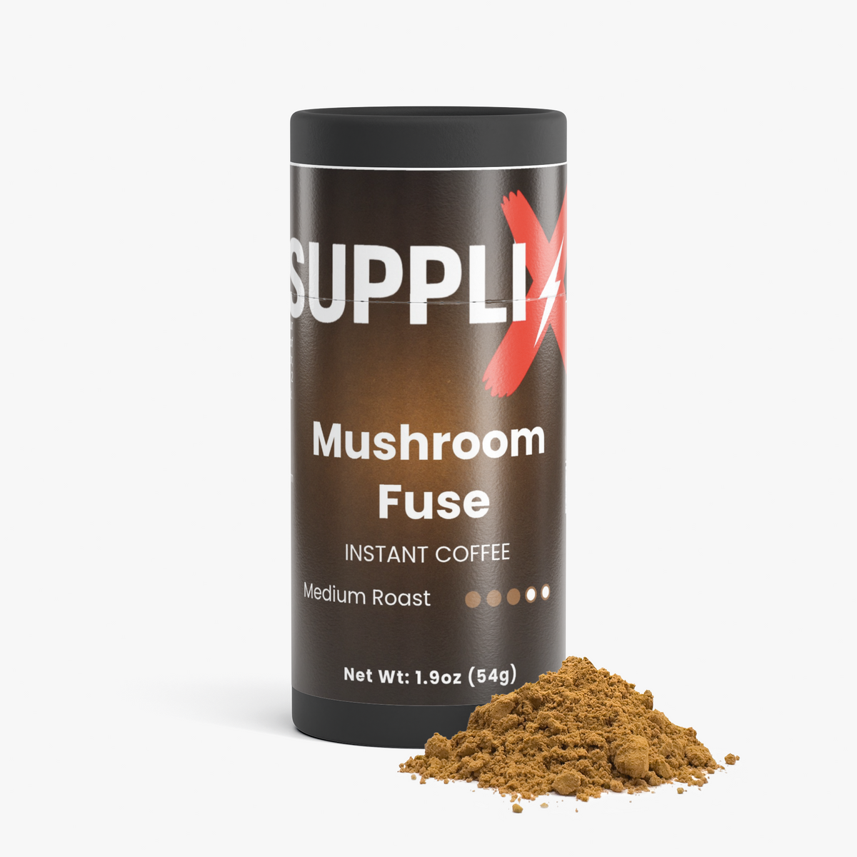 SUPPLI-X Mushroom Fuse instant mushroom coffee tube with coffee powder