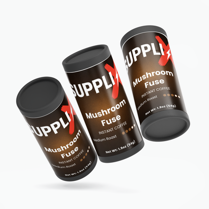 SUPPLI-X Mushroom Fuse Lion's Mane & Chaga coffee – three tubes