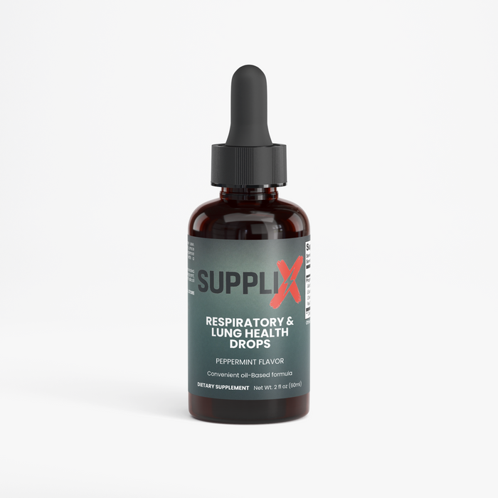 SUPPLI-X Mullein Drops – alcohol-free respiratory & lung health drops, peppermint flavor, 2 fl oz dropper bottle