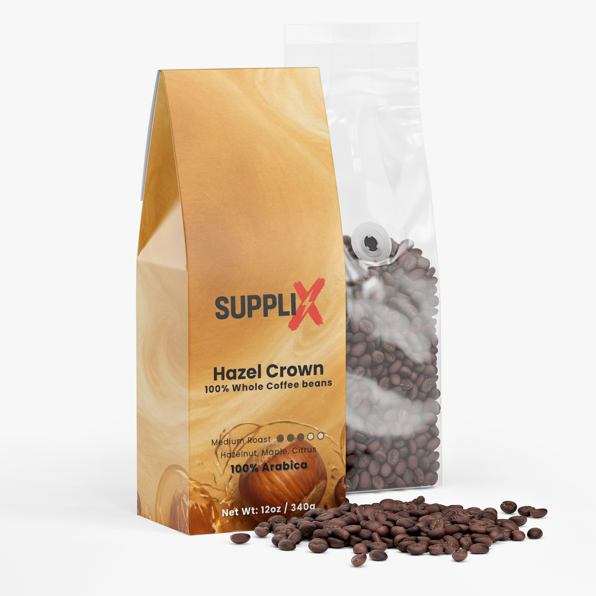 SUPPLI-X Hazel Crown coffee with roasted hazelnut, maple and citrus notes