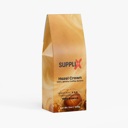 SUPPLI-X Hazel Crown medium roast whole bean coffee, 12 oz bag