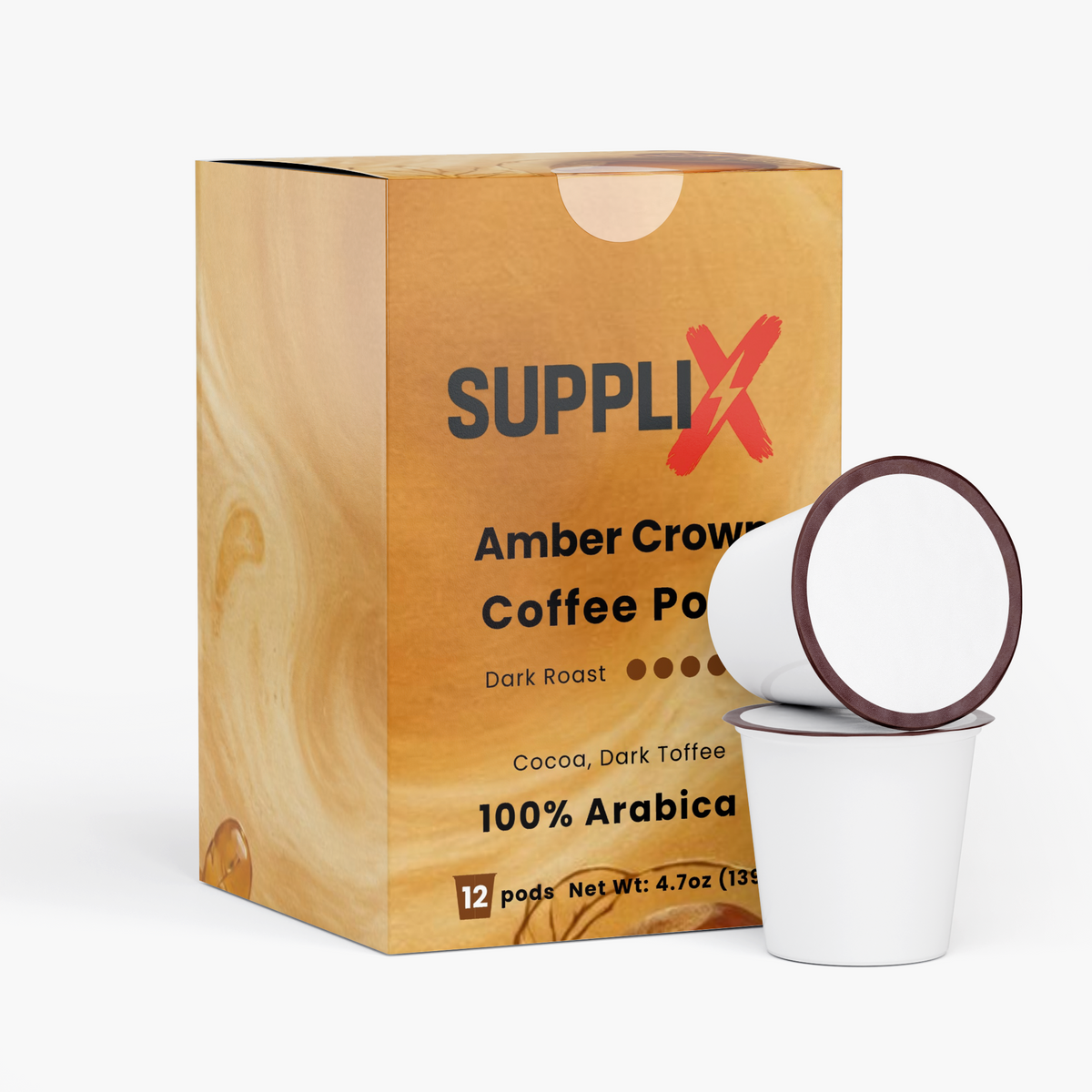 SUPPLI-X Amber Crown 100% Arabica single-serve coffee pods