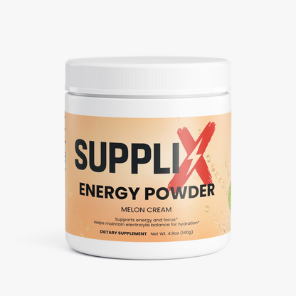SUPPLI-X Energy Powder Melon Cream, sugar-free natural caffeine drink mix, 140g jar