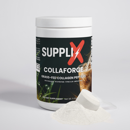 SUPPLI-X CollaForge Grass-Fed Collagen Peptides – containers from different angles