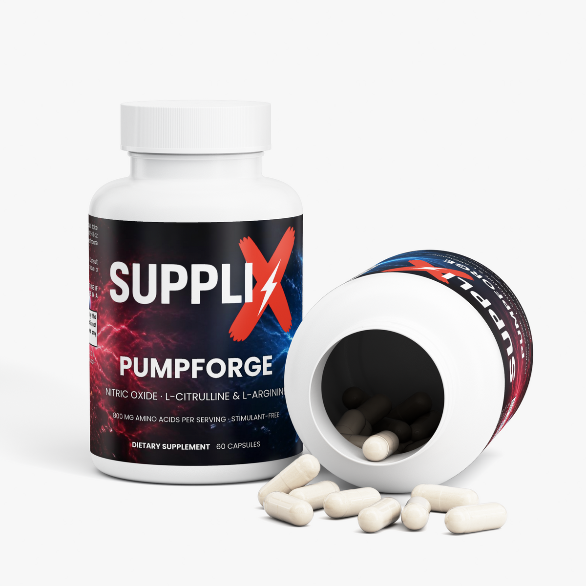 SUPPLI-X PumpForge Nitric Oxide bottle with capsules