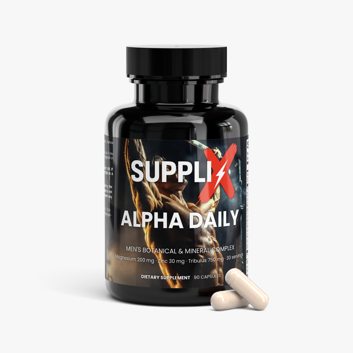 SUPPLI-X Alpha Daily men's complex bottle, angled view