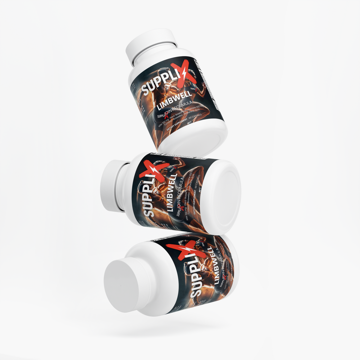 SUPPLI-X Limbwell Joint Formula – bottle with capsules, top view