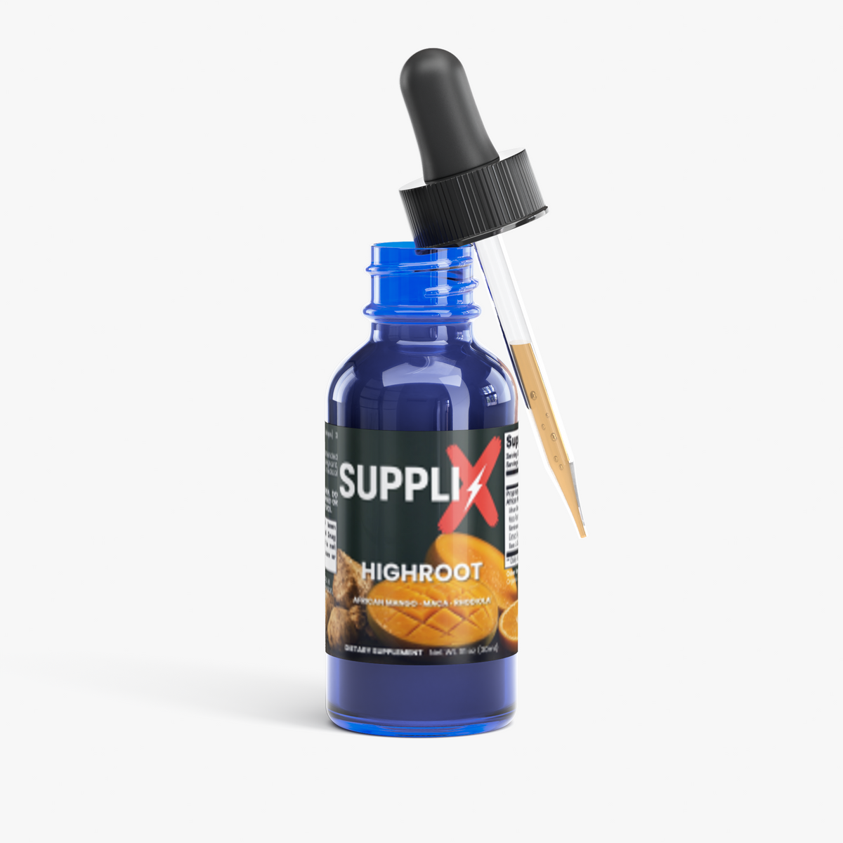 SUPPLI-X Highroot Drops – citrus liquid botanical & amino acid complex – bottle with dropper