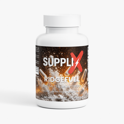 SUPPLI-X Ridgefuel BHB capsule bottle – Exogenous BHB Salts & MCT Powder, 60 Capsules