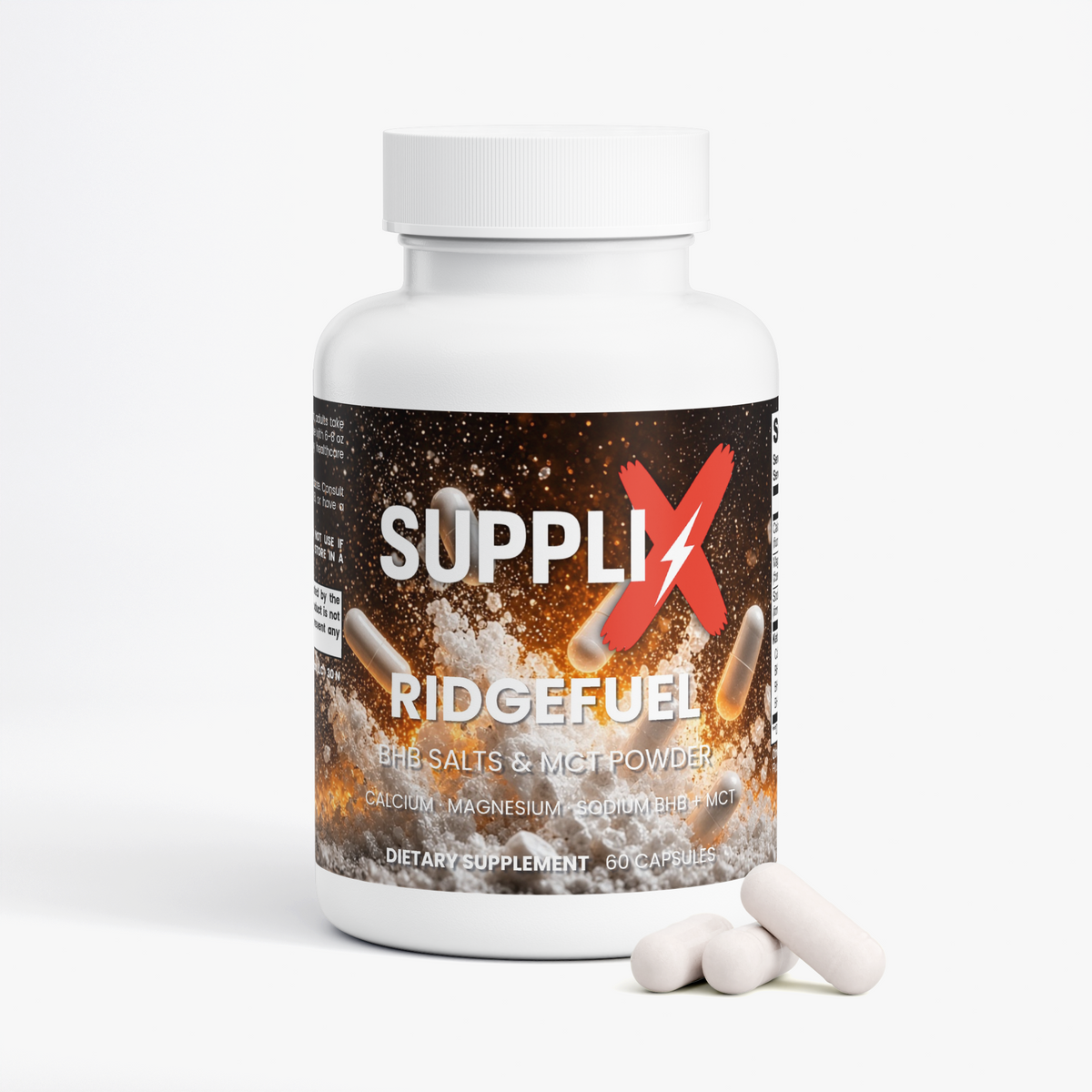 SUPPLI-X Ridgefuel BHB bottle – calcium, magnesium and sodium BHB with MCT powder