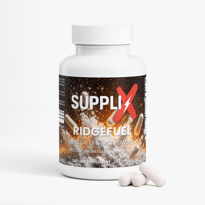 SUPPLI-X Ridgefuel BHB bottle – calcium, magnesium and sodium BHB with MCT powder