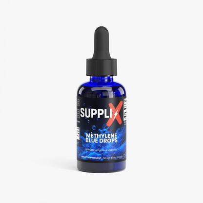SUPPLI-X Cobalt Ridge Methylene Blue Drops 2 fl oz bottle with dropper – front view