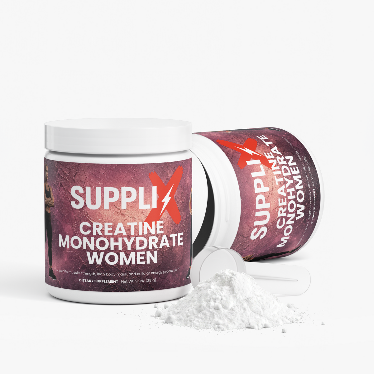 SUPPLI-X Creatine Monohydrate for Women label detail, suggested use and directions