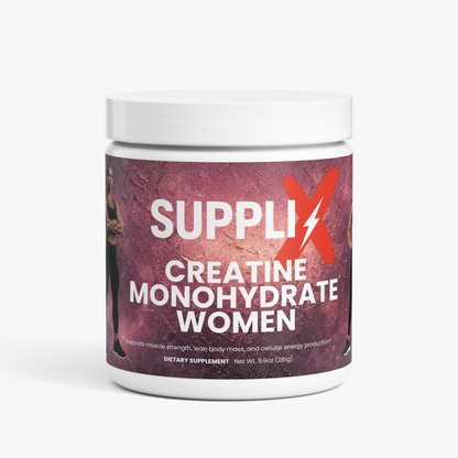 SUPPLI-X Creatine Monohydrate for Women 281 g (9.9 oz) unflavored powder tub, front label
