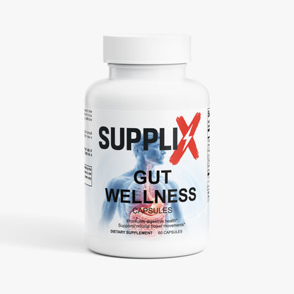 SUPPLI-X Gut Wellness Supplement – ACV, Probiotic, Prebiotic & DigeZyme, 60 Capsules