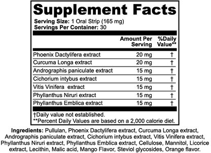 SUPPLI-X Hangover Strips | Ayurvedic Botanical Blend | Mango-Orange | 30 Strips