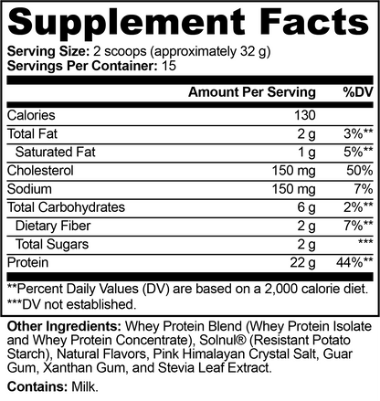 SUPPLI-X Performance Whey Protein Powder | Isolate & Concentrate Blend, 22g Protein | Vanilla | 1.06 lb