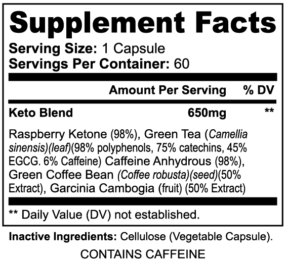 SUPPLI-X Keto-5 | Raspberry Ketone, Garcinia Cambogia & Green Tea | 60 Capsules