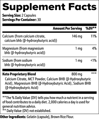 SUPPLI-X Keto BHB | Exogenous BHB Salts + MCT Powder | 60 Capsules
