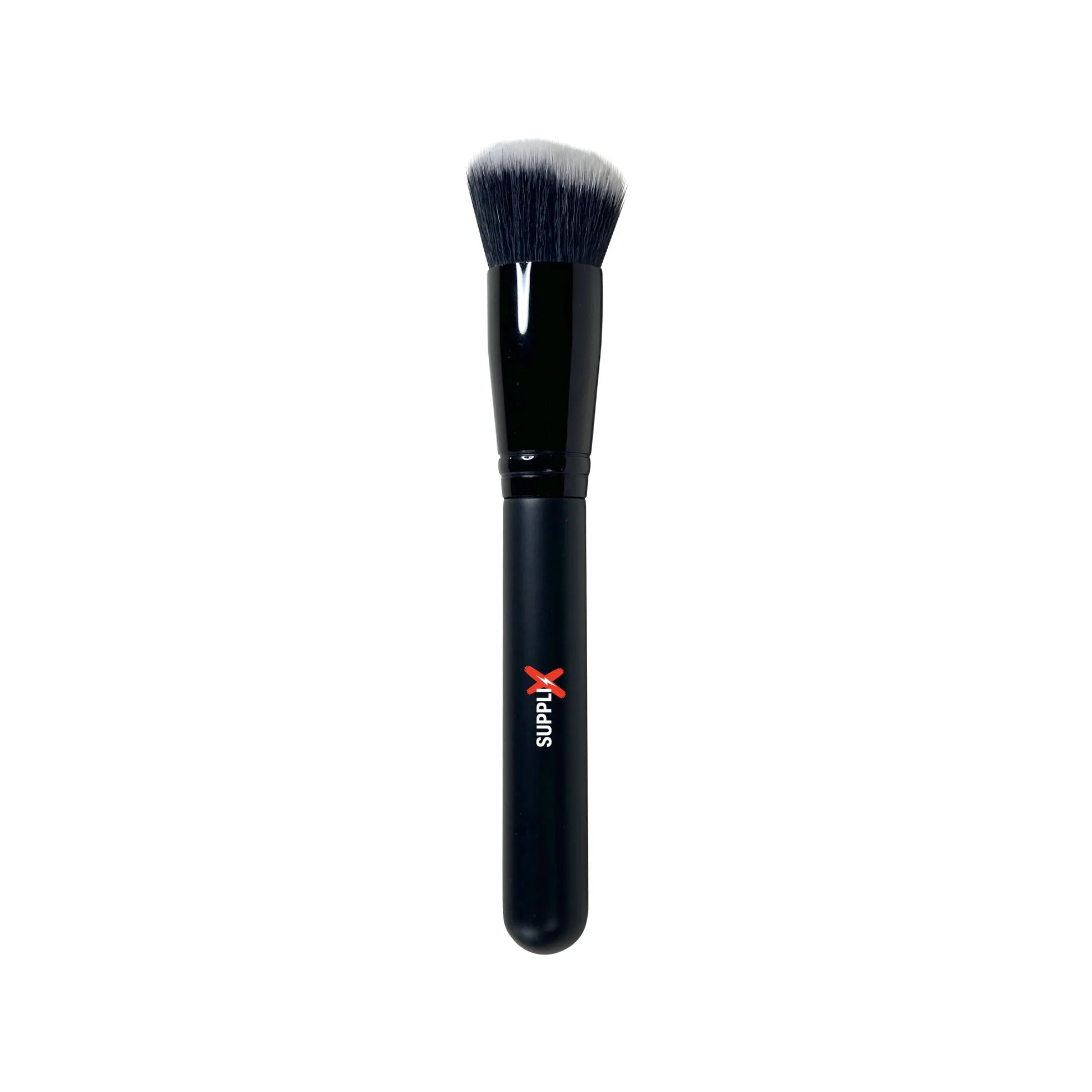 Angled dense synthetic stipple foundation brush blending cream makeup for streak-free flawless skin, hypoallergenic US-made w