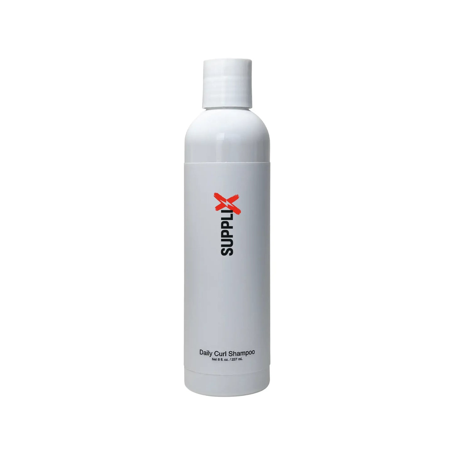 Vibrant bottle of SUPPLI-X Daily Curl Shampoo featuring aloe vera and centella asiatica extracts, delivering deep hydration a