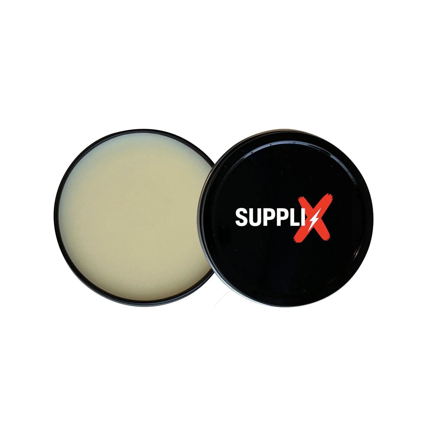 Premium SUPPLI-X Beard Butter in metal tin, featuring shea butter and babassu oil blend for deep hydration, fuller beard appe