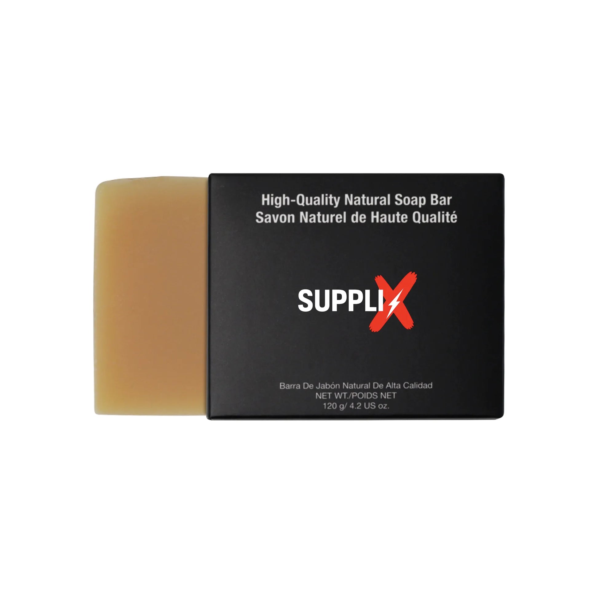 Vibrant bar of SUPPLI-X Natural Citron Soap featuring lime essential oils, plant-based moisturizers, and goat milk for bright