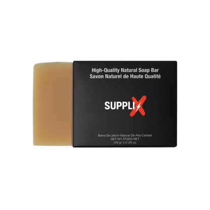 Vibrant bar of SUPPLI-X Natural Citron Soap featuring lime essential oils, plant-based moisturizers, and goat milk for bright