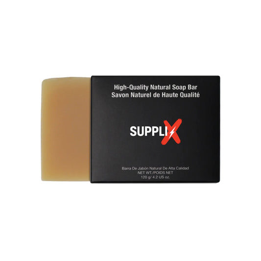 Vibrant bar of SUPPLI-X Natural Citron Soap featuring lime essential oils, plant-based moisturizers, and goat milk for bright