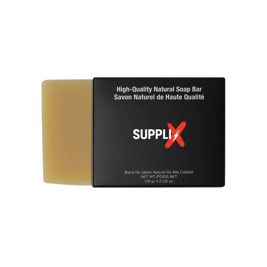 Vibrant green natural soap bar enriched with basil and neem oils, delivering acne-fighting cleanse and collagen boost for rad