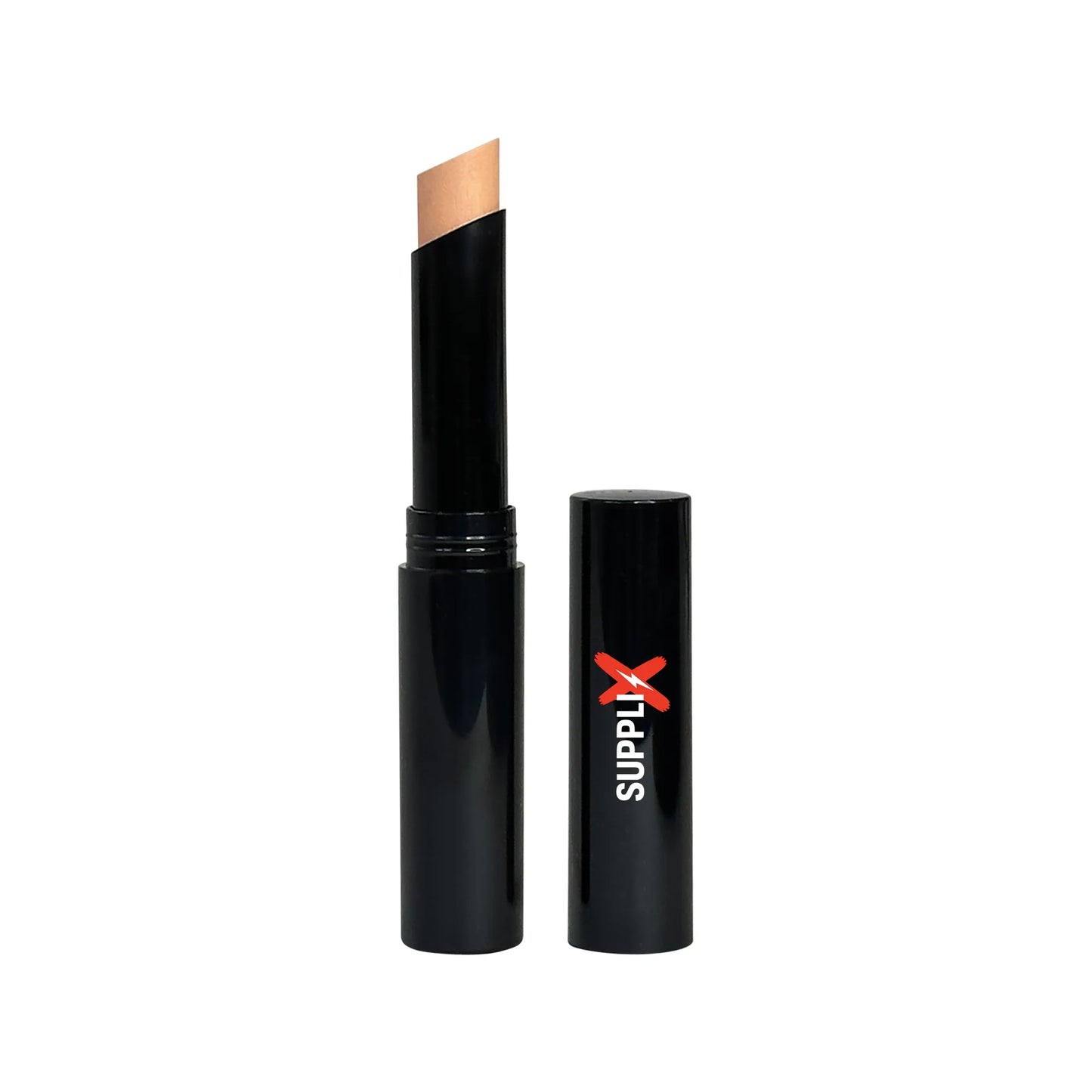 Almond shade creme concealer stick with shea butter for crease-proof medium to full matte coverage, perfect for blemish corre