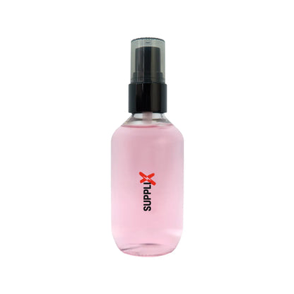 Lightweight SUPPLI-X Oil Control Setting Spray bottle with misting nozzle, featuring witch hazel and magnolia extracts for ma