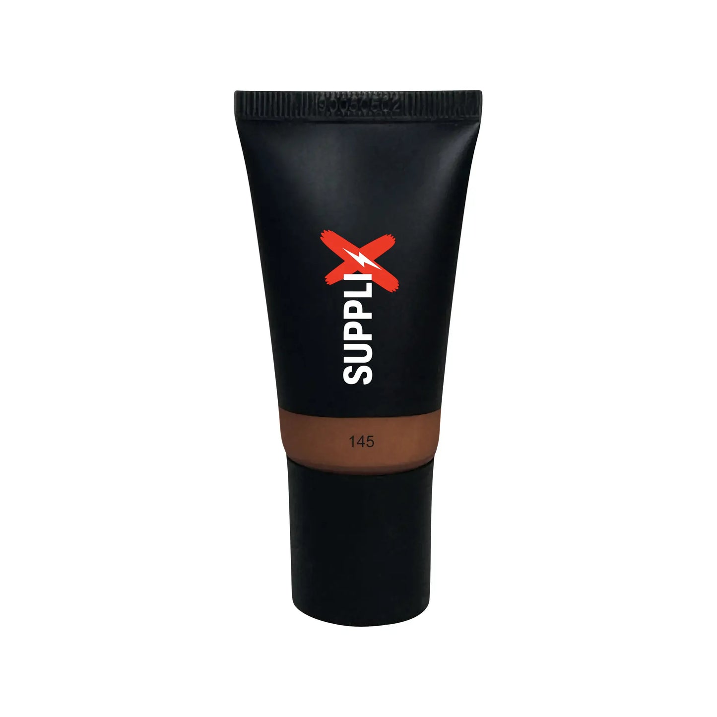 Bottle of SUPPLI-X Espresso Tinted Moisturizer on glowing skin model, showcasing sheer lightweight coverage, hyaluronic acid 